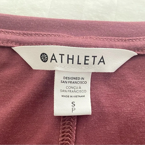 Athleta Shirt With Ease Scoop Neck, Loose Fit, Color is Rosewood,Size S - Picture 3 of 5